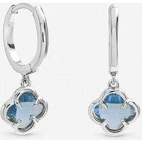 Inicio Light Sapphire Clover Charm Huggie Hoops