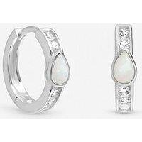 Inicio Opal Huggie Hoops