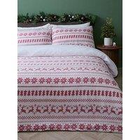 The Very Collection Christmas Fairisle Printed Fleece Duvet Set