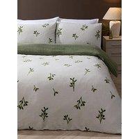 The Very Collection Festive Foliage Printed Fleece Duvet Set