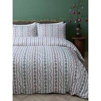 The Very Collection Christmas Holly Brushed Cotton Print Duvet Set