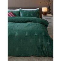 The Very Collection Christmas Tree Embossed Fleece Duvet Set