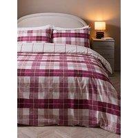 The Very Collection Brushed Cotton Check Print Duvet Set