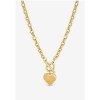 Inicio Gold Plated Diamond Cut Heart T-Bar Necklace - Gift Pouch