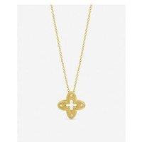 Jon Richard Gold Plated Textured Crystal Clover Pendant
