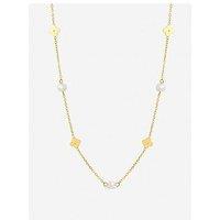 Jon Richard Gold Plated Waterproof Pearl And Floral Station Necklace
