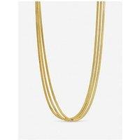Jon Richard Gold Plated Waterproof Multirow Snake Chain Necklace
