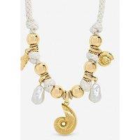Mood Gold Plated Statement Rope Shell Necklace