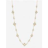 Jon Richard Gold Plated Mother Of Pearl And Crystal Clover Necklace