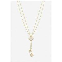 Jon Richard Gold Plated Mother Of Pearl And Crystal Clover Y-Necklace
