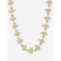 Jon Richard Gold Plated And Cubic Zirconia Leaf Necklace