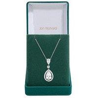 Jon Richard Rhodium Plated Cubic Zirconia Pendant Necklace