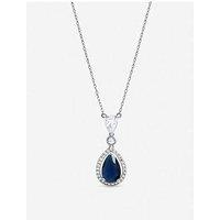 Jon Richard Rhodium Plated Cubic Zirconia Sapphire Pendant Necklace