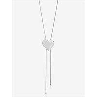 Mood Silver Plated Polished Heart Slider Necklace