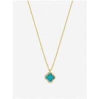 Jon Richard Gold Plated And Turquoise Clover Pendant Necklace