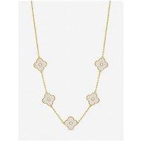 Jon Richard Gold Plated And Mother Of Pearl Polished Clover Necklace