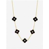 Jon Richard Gold Plated And Jet Polished Clover Necklace