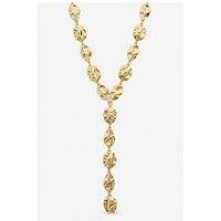 Mood Gold Polished Molten Y-Drop Necklace