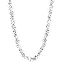 Jon Richard Rhodium Plated Cubic Zirconia Floral Necklace