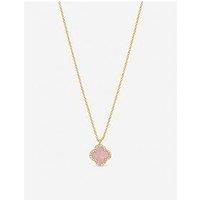Jon Richard Gold Plated And Pink Clover Pendant Necklace