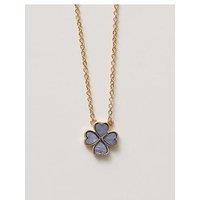 Jon Richard Gold Plated And Lilac Heart Clover Pendant Necklace