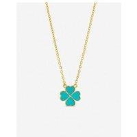 Jon Richard Gold Plated And Turquoise Heart Clover Pendant Necklace