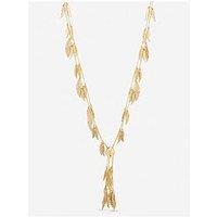 Mood Gold Plated Leaf Y Necklace
