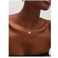 Inicio Gold Plated Mother Of Pearl Heart Pendant - Gift Pouch