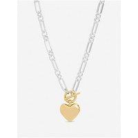 Mood Two Tone Heart Link Necklace