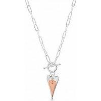 Inicio Two Tone T-Bar Heart Necklace - Gift Pouch