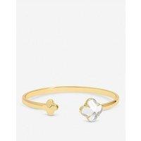 Jon Richard Gold Polished And Crystal Clover Bangle