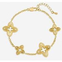 Jon Richard Gold Plated Textured Crystal Clover Bracelet