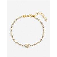 Jon Richard Silver Plated And Pave Heart Toggle Bracelet