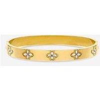 Jon Richard Gold Plated Waterproof Crystal Clover Bangle