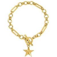 Jon Richard Gold Plated Waterproof Diamond Cut Star T Bar Bracelet