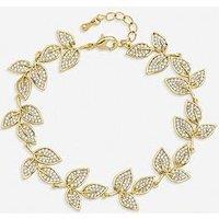 Jon Richard Gold Plated And Cubic Zirconia Leaf Bracelet