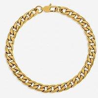 Inicio Men'S Waterproof Gold Plated Curb Chain Bracelet - Gift Pouch