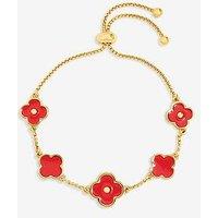Mood Gold Plated And Coral Clover Bracelet