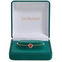 Jon Richard Gold Plated And Red Heart Bracelet