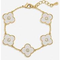 Jon Richard Gold Plated And Mother Of Pearl Polished Clover Bracelet