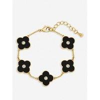 Jon Richard Gold Plated And Jet Polished Clover Bracelet