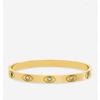 Jon Richard Gold Plated Waterproof Multi Colour Evil Eye Bangle