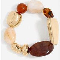 Mood Gold Polished And Resin Stretch Bracelet