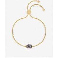 Jon Richard Gold Plated And Lilac Enamel Heart Clover Toggle Bracelet