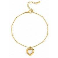 Inicio Gold Plated Mother Of Pearl Heart Bracelet - Gift Pouch