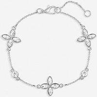 Jon Richard Silver Plated And Crystal Clover Bracelet