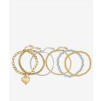 Mood Two Tone Heart Bracelet - Pack Of 4