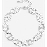 Jon Richard Silver Plated And Crystal Link Bracelet