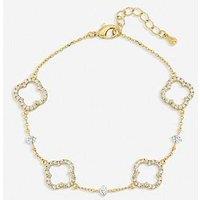 Jon Richard Gold Plated Pave And Crystal Open Clover Bracelet