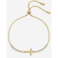 Jon Richard Gold Plated And Crystal Cross Toggle Bracelet